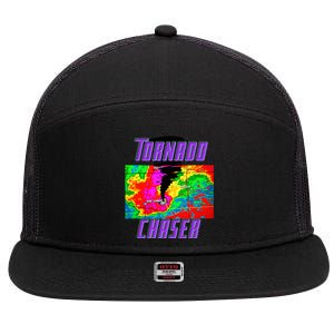 Tornado Hunter Storm Chaser Chasing Tornados F5 Map 7 Panel Mesh Trucker Snapback Hat