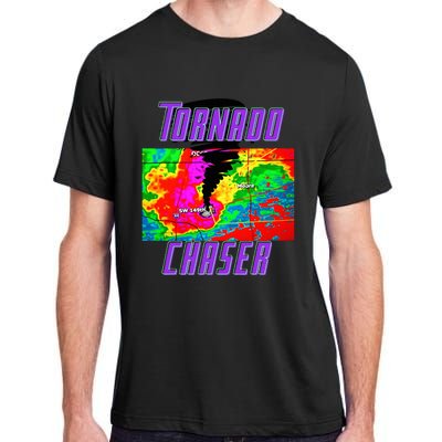 Tornado Hunter Storm Chaser Chasing Tornados F5 Map Adult ChromaSoft Performance T-Shirt