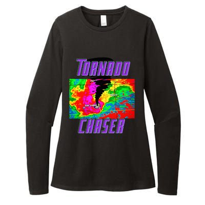 Tornado Hunter Storm Chaser Chasing Tornados F5 Map Womens CVC Long Sleeve Shirt