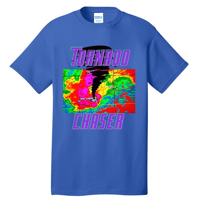 Tornado Hunter Storm Chaser Chasing Tornados F5 Map Tall T-Shirt