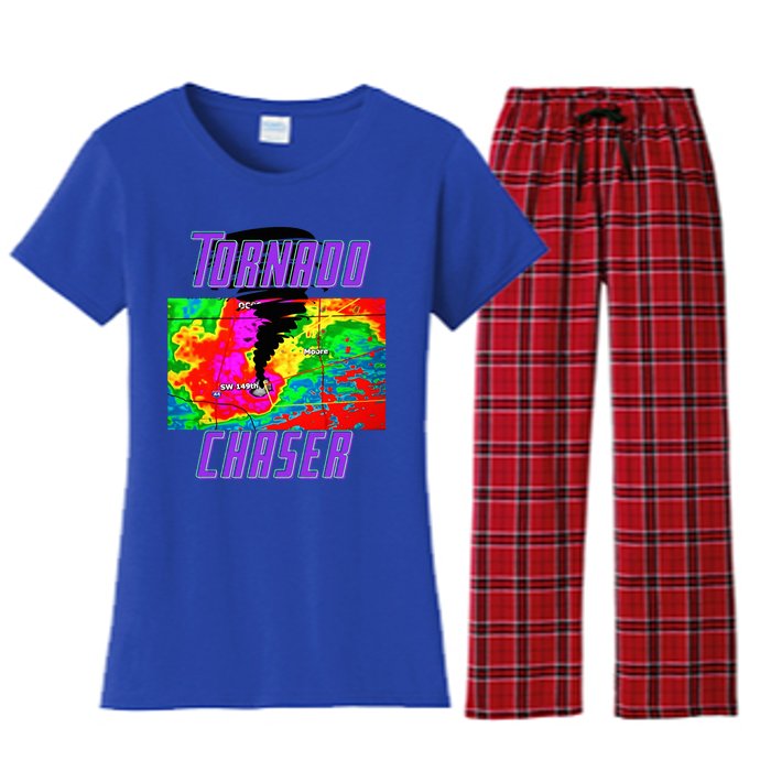 Tornado Hunter Storm Chaser Chasing Tornados F5 Map Women's Flannel Pajama Set