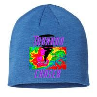 Tornado Hunter Storm Chaser Chasing Tornados F5 Map Sustainable Beanie