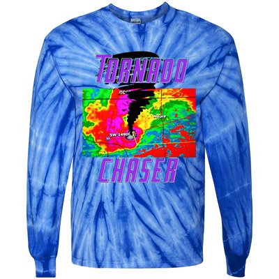 Tornado Hunter Storm Chaser Chasing Tornados F5 Map Tie-Dye Long Sleeve Shirt