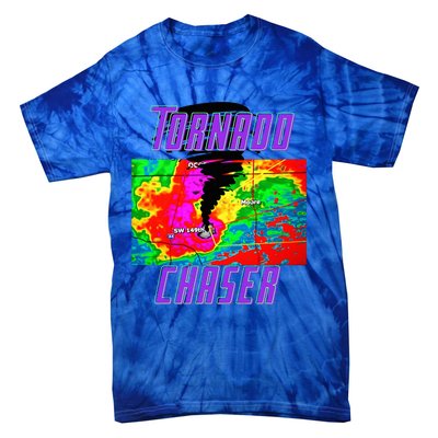 Tornado Hunter Storm Chaser Chasing Tornados F5 Map Tie-Dye T-Shirt