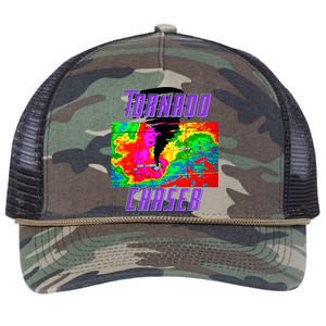 Tornado Hunter Storm Chaser Chasing Tornados F5 Map Retro Rope Trucker Hat Cap