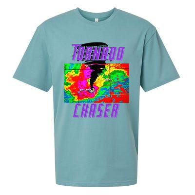 Tornado Hunter Storm Chaser Chasing Tornados F5 Map Sueded Cloud Jersey T-Shirt