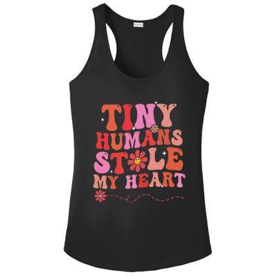 Tiny Humans Stole My Heart Groovy Valentine's Day L&D Nurse Ladies PosiCharge Competitor Racerback Tank