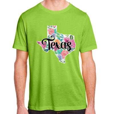 Texas Home State Pride Floral Vintage Texas Retro Flowers Adult ChromaSoft Performance T-Shirt