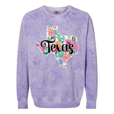 Texas Home State Pride Floral Vintage Texas Retro Flowers Colorblast Crewneck Sweatshirt