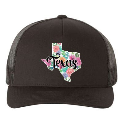 Texas Home State Pride Floral Vintage Texas Retro Flowers Yupoong Adult 5-Panel Trucker Hat