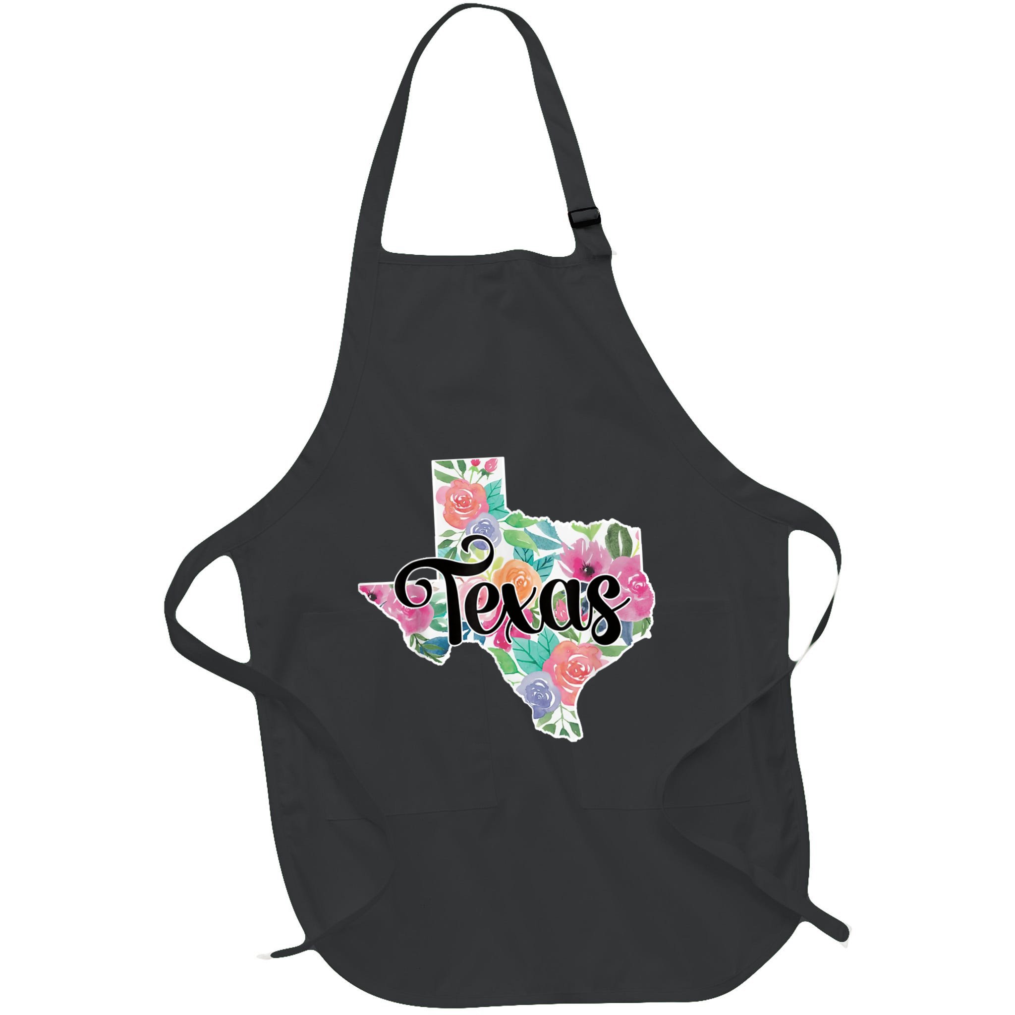 Texas Home State Pride Floral Vintage Texas Retro Flowers Apron