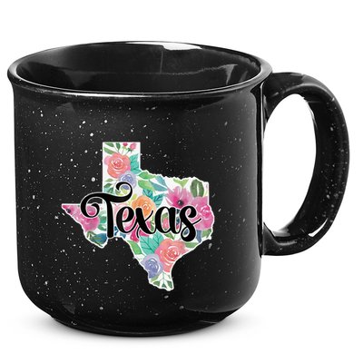 Texas Home State Pride Floral Vintage Texas Retro Flowers 15oz Campfire Ceramic Mug