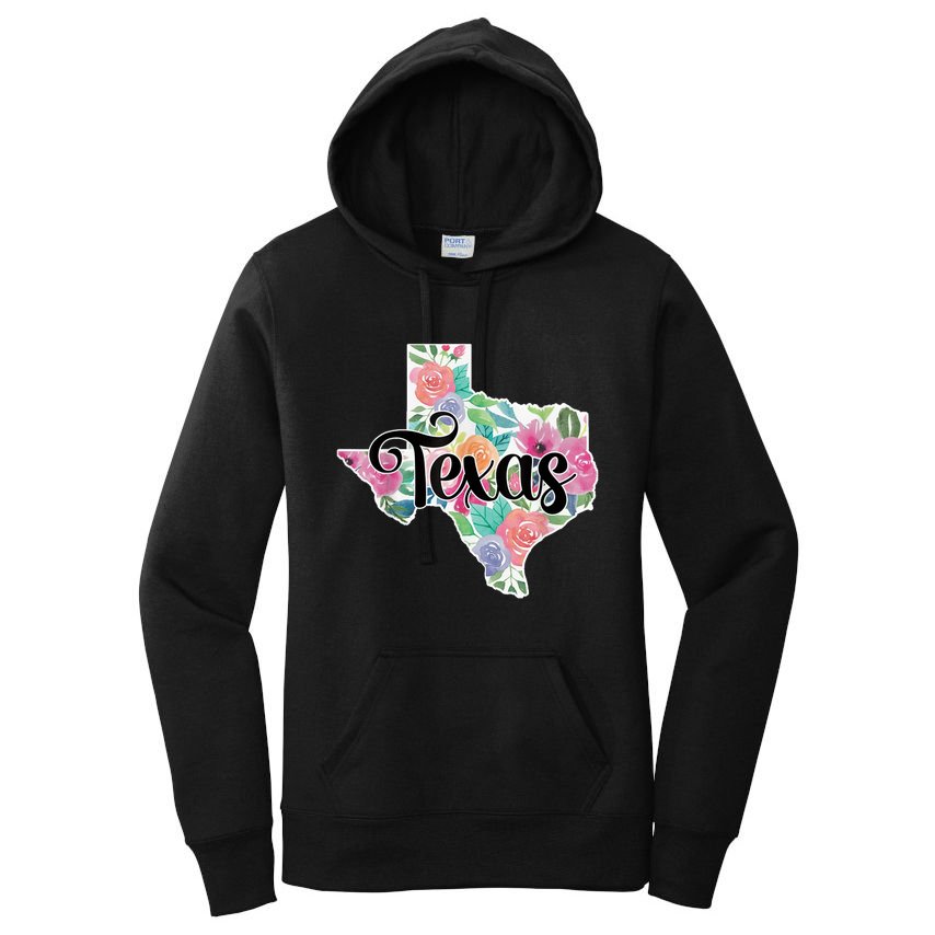Texas Home State Pride Floral Vintage Texas Retro Flowers Women's Pullover Hoodie