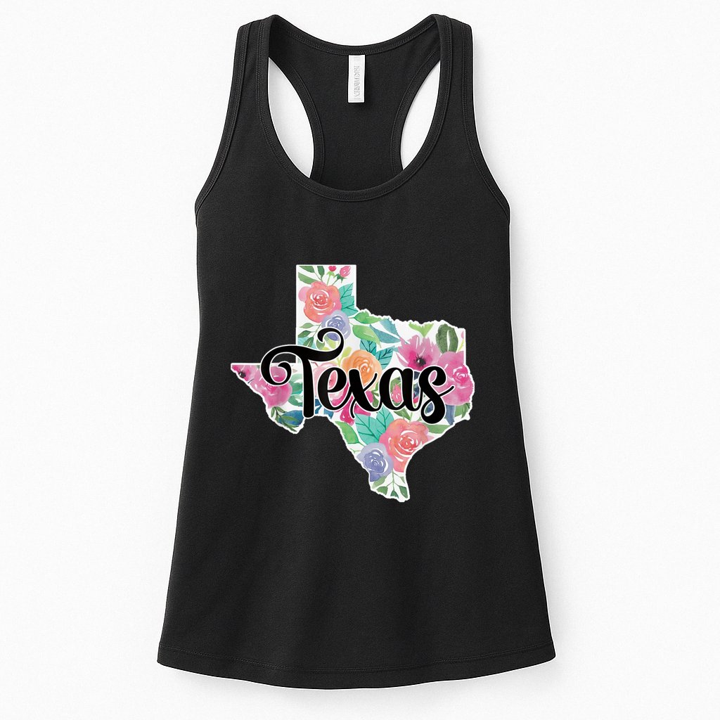 Texas Home State Pride Floral Vintage Texas Retro Flowers Womens Tank Top