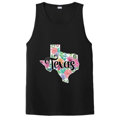 Texas Home State Pride Floral Vintage Texas Retro Flowers PosiCharge Competitor Tank