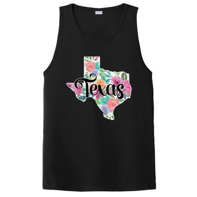 Texas Home State Pride Floral Vintage Texas Retro Flowers PosiCharge Competitor Tank