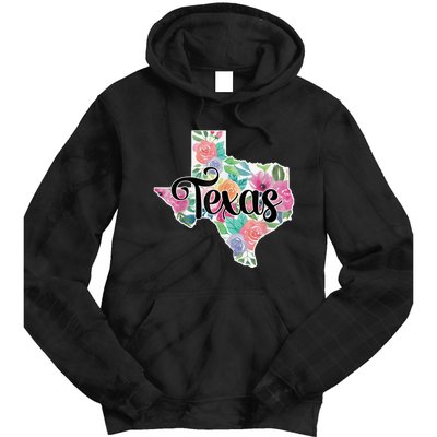 Texas Home State Pride Floral Vintage Texas Retro Flowers Tie Dye Hoodie