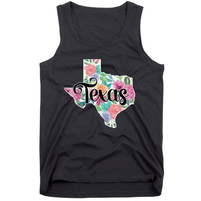 Texas Home State Pride Floral Vintage Texas Retro Flowers Tank Top