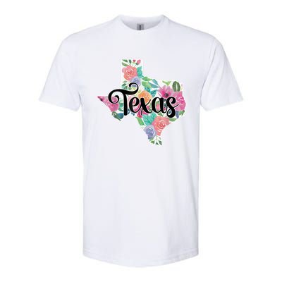 Texas Home State Pride Floral Vintage Texas Retro Flowers Softstyle® CVC T-Shirt