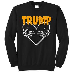 Trump Heart Skeleton Halloween Funny Skeleton Election 2024 Sweatshirt