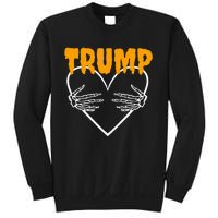 Trump Heart Skeleton Halloween Funny Skeleton Election 2024 Sweatshirt