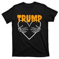 Trump Heart Skeleton Halloween Funny Skeleton Election 2024 T-Shirt