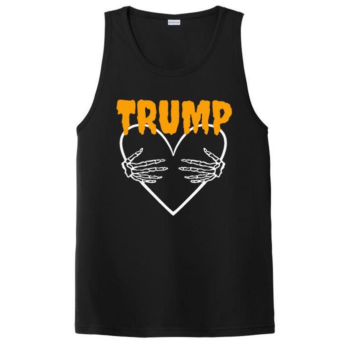 Trump Heart Skeleton Halloween Funny Skeleton Election 2024 PosiCharge Competitor Tank