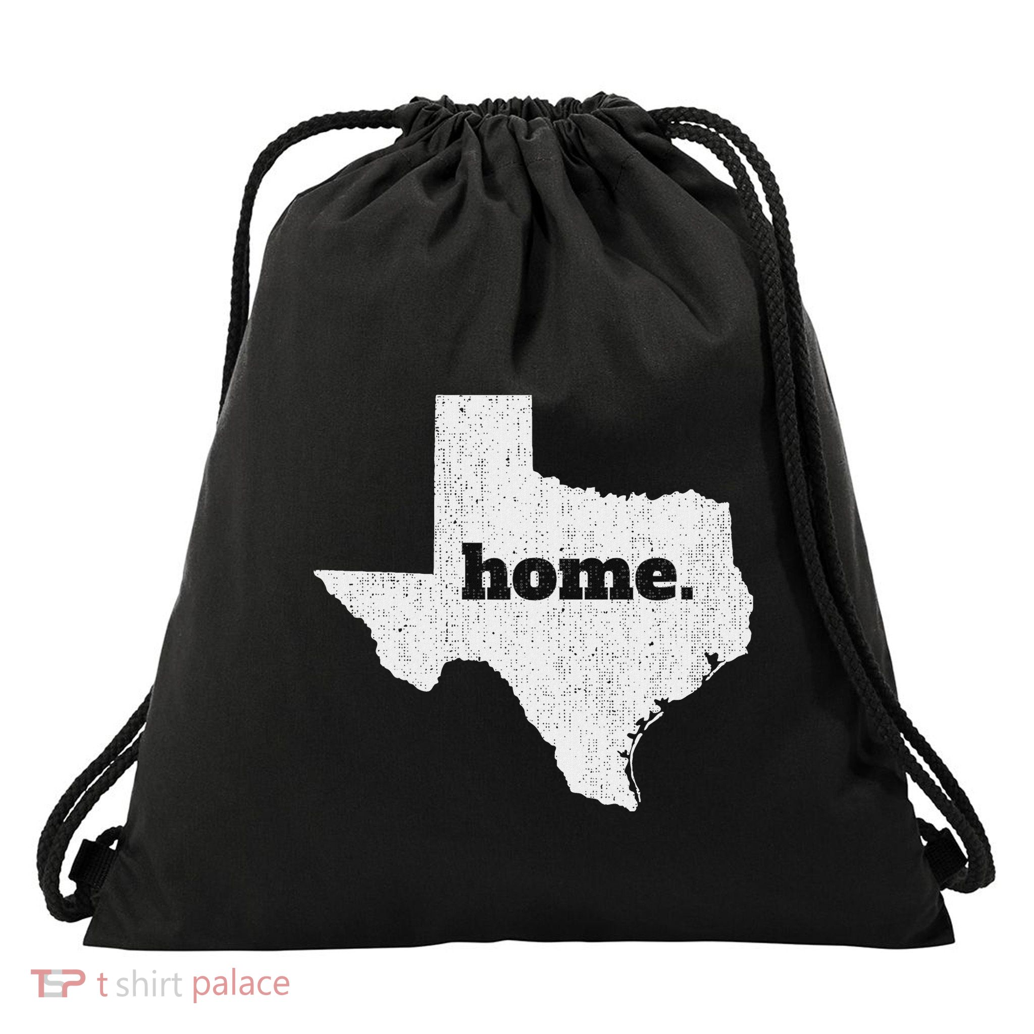 Texas Home State Map Pride Drawstring Bag