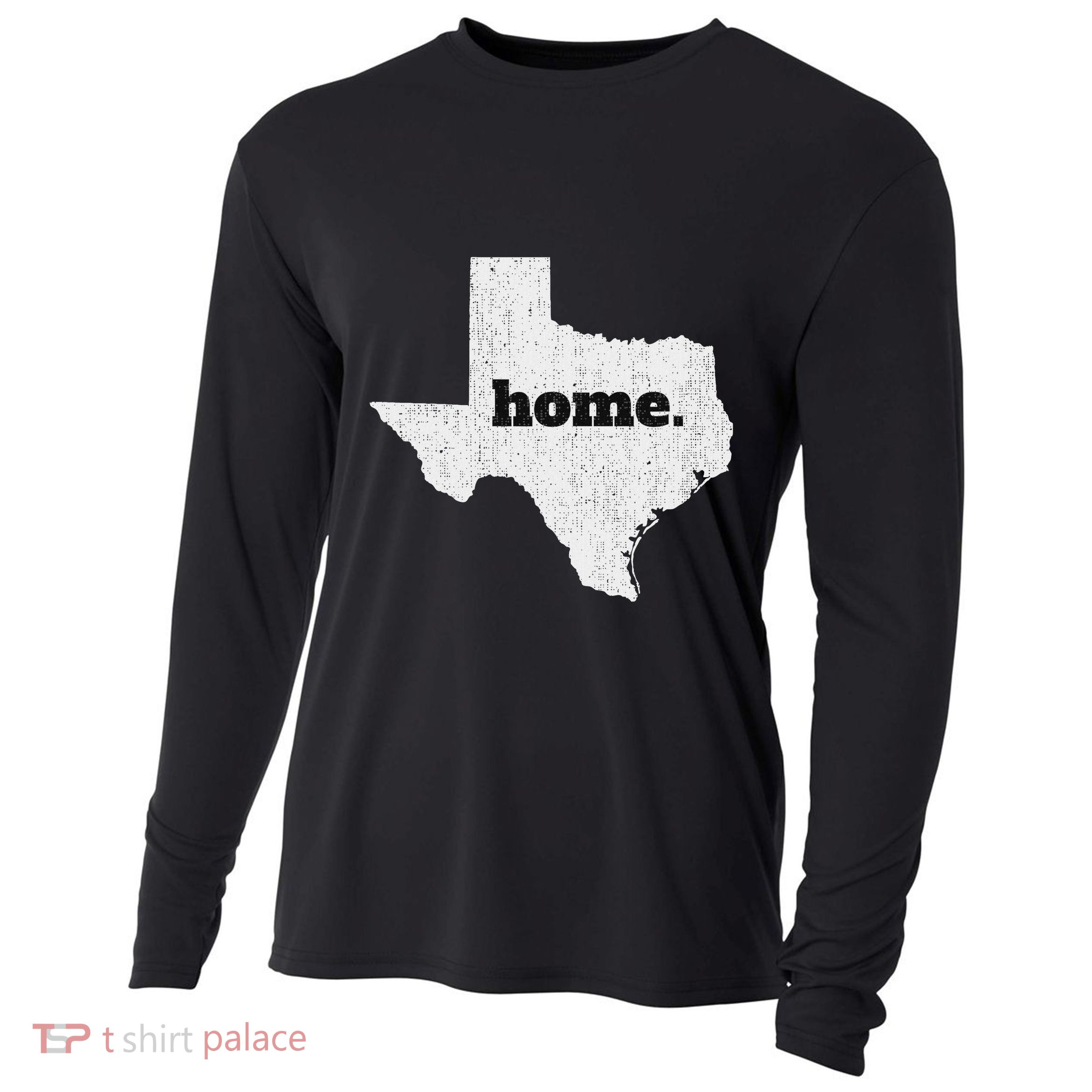 Texas Home State Map Pride Cooling Performance Long Sleeve Crew