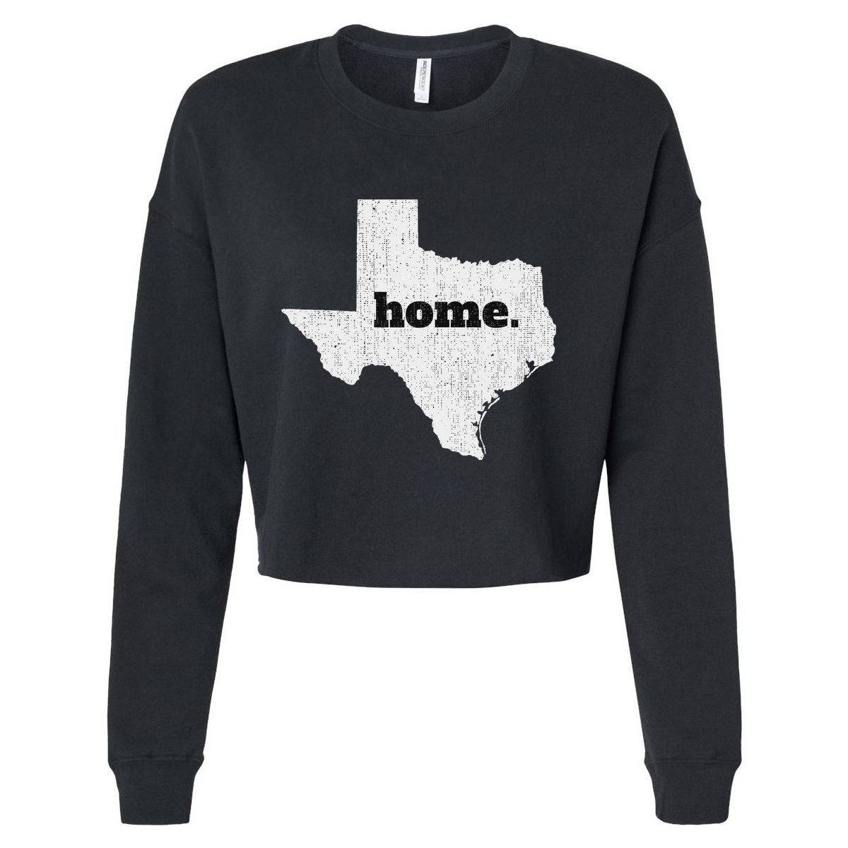 Texas Home State Map Pride Cropped Pullover Crew