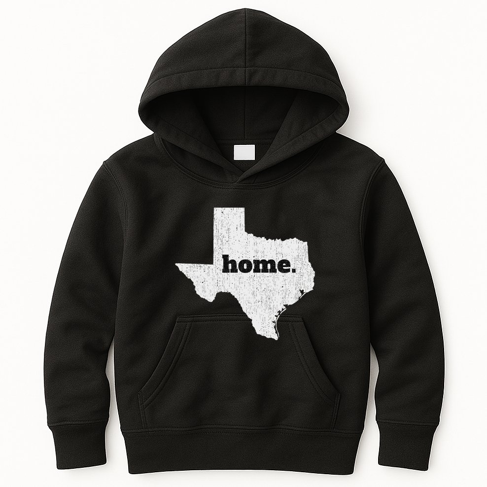 Texas Home State Map Pride Kids Hoodie