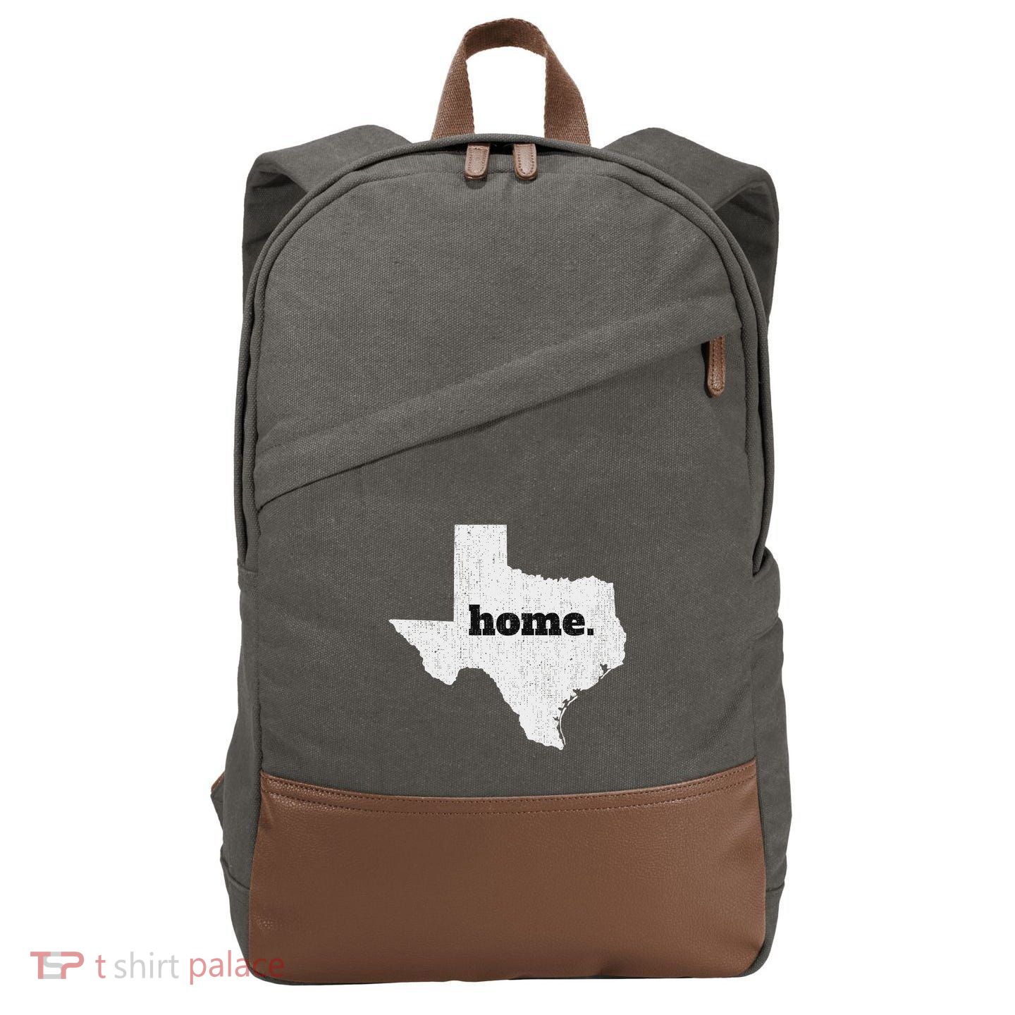 Texas Home State Map Pride Cotton Canvas Backpack