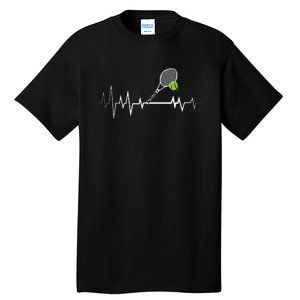 Tennis Heartbeat Shirts Sports Lover Tall T-Shirt