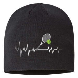 Tennis Heartbeat Shirts Sports Lover Sustainable Beanie