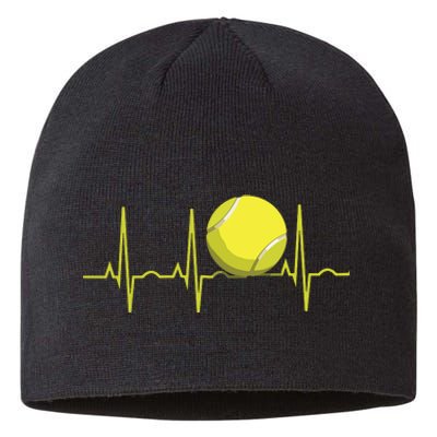 Tennis Heartbeat Shirts Tennis For Players Coaches Sustainable Beanie