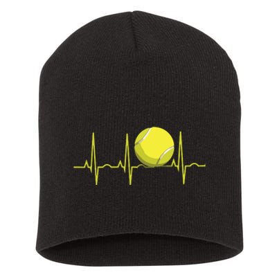 Tennis Heartbeat Shirts Tennis For Players Coaches Short Acrylic Beanie