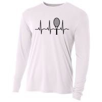 Tennis Heartbeat Shirts Best Tennis Gift For Players Fans Cooling Performance Long Sleeve Crew