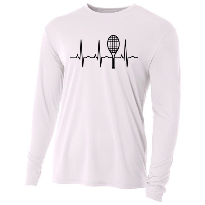 Tennis Heartbeat Shirts Best Tennis Gift For Players Fans Cooling Performance Long Sleeve Crew