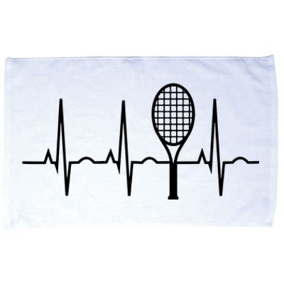 Tennis Heartbeat Shirts Best Tennis Gift For Players Fans Microfiber Hand Towel