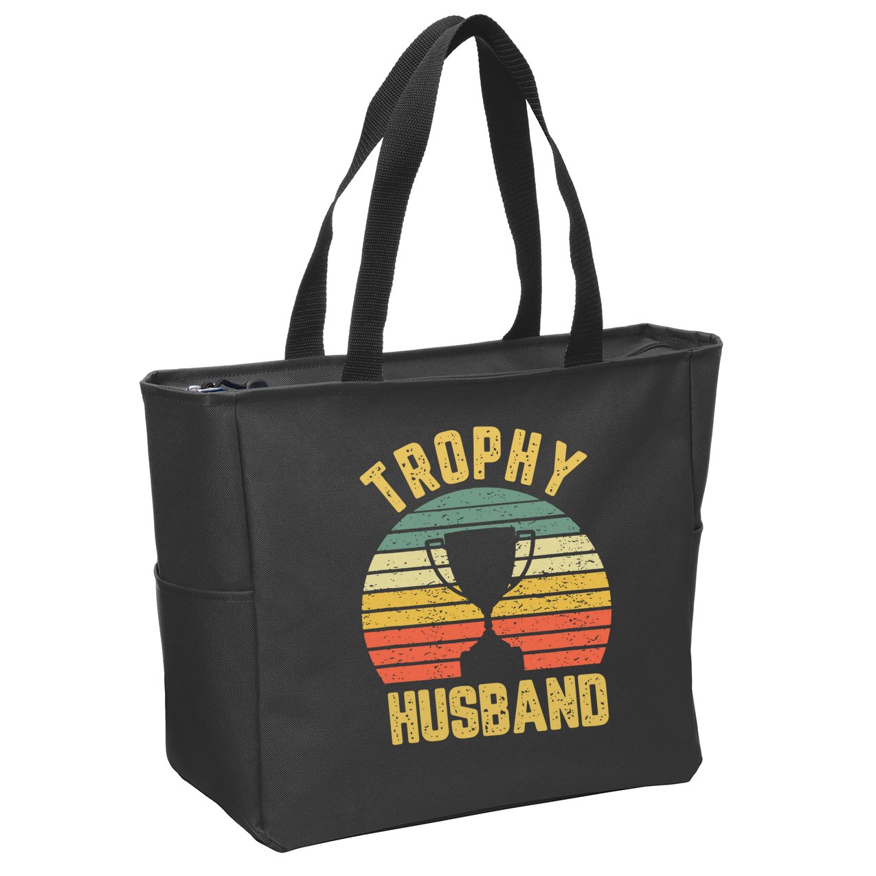 Trophy Husband Shirt Funny For Cool Father Or Dad Zip Tote Bag