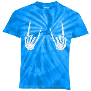 Trendy Halloween Skeleton Rocker Graphic Costume Kids Tie-Dye T-Shirt