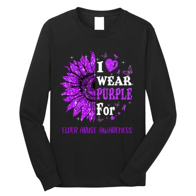 Twinkle Heart Sunflower Elder Abuse Awareness Long Sleeve Shirt