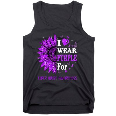 Twinkle Heart Sunflower Elder Abuse Awareness Tank Top