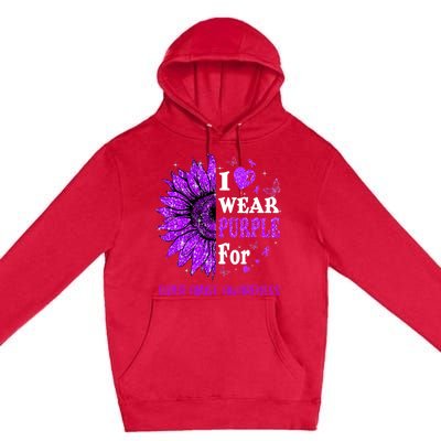 Twinkle Heart Sunflower Elder Abuse Awareness Premium Pullover Hoodie