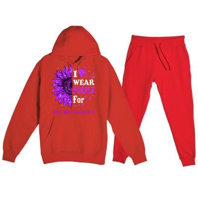 Twinkle Heart Sunflower Elder Abuse Awareness Premium Hooded Sweatsuit Set