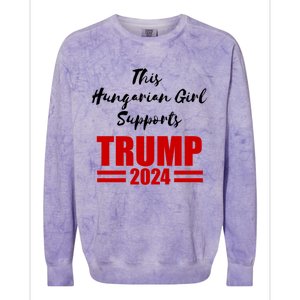 This Hungarian Supports Trump 2024 Political Gift Colorblast Crewneck Sweatshirt