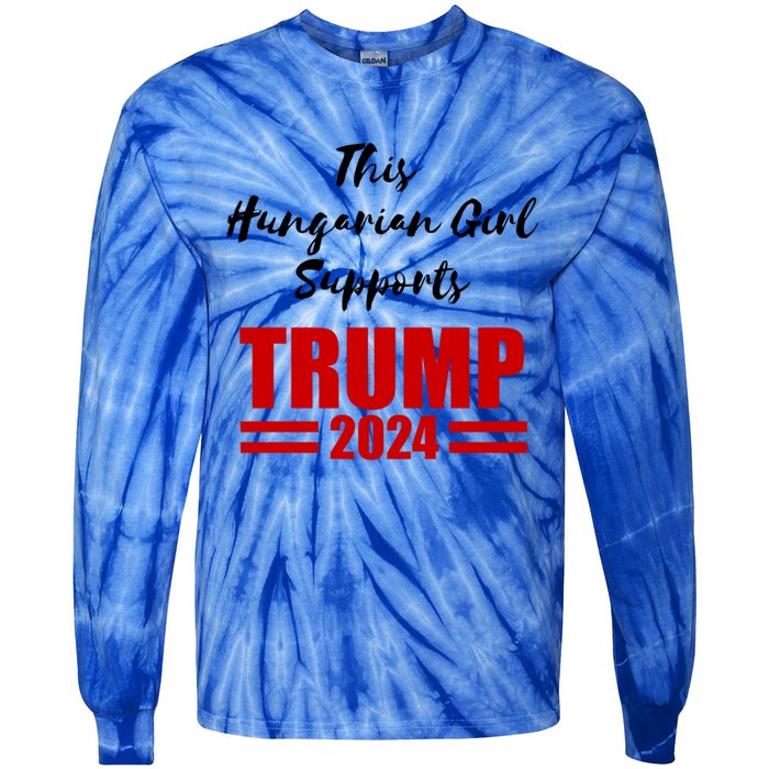 This Hungarian Supports Trump 2024 Political Gift Tie-Dye Long Sleeve Shirt