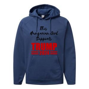 This Hungarian Supports Trump 2024 Political Gift Performance Fleece Hoodie