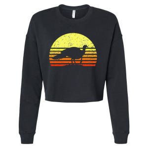 Turkey Hunting Sunset Upland Bird Hunter Thanksgiving Cropped Pullover Crew