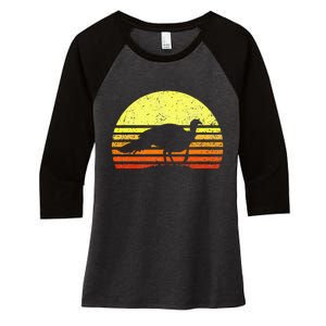 Turkey Hunting Sunset Upland Bird Hunter Thanksgiving Women's Tri-Blend 3/4-Sleeve Raglan Shirt